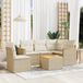 Maison Exclusive - Ensemble de meubles de jardin 6 pièces avec canapé et coussins, beige, en polyrotin