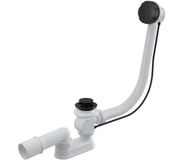 Alcadrain Badafvoer en overloopset met kabel, lengte 800 mm, mat zwart