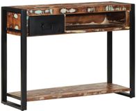 vidaXL Wandtafel 100x35x75 cm Massief Gerecycled Hout Meerkleurig