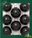 Krebs kerstballen - 16x - ebony zwart glans kleur - D7 cm - glas