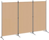 vidaXL 3-Panel Room Divider Beige 260 x 180 cm Stof