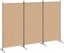 vidaXL 3-Panel Room Divider Beige 260 x 180 cm Stof