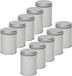Argent rond opbergblik - 10x - D9 x H13 cm - Koffiepads/koffiecups voorraadblik - Kleine voorraadbus - Snoeppot