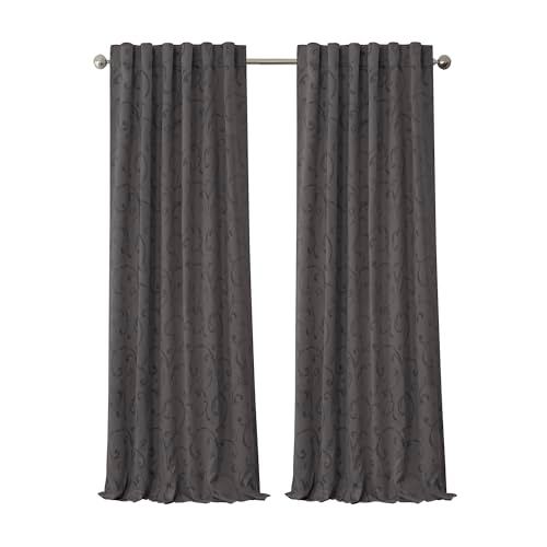 Elrene Home Fashions Damask Valance with Tassels, 52" W x 19" L, Blue