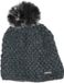 Merkloos Gebreide beanie muts donker grijs met nep bont pompon voor dames