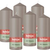 Bolsius - Gladde Stompkaarsen - Taupe - 6 stuks - 15cm - 42 Branduren
