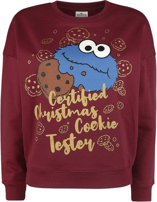Sesame Street Christmas Cookie Dames kersttrui - rood - L