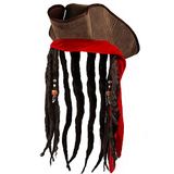 Boland 81938 Piratenhoed Dirty Jack met synthetisch haar voor carnaval en themafeest