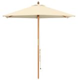 Syfax Tuinparasol Ø 240 x 237 cm massief eucalyptushout Crèmewit
