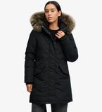 Superdry Everest Parka Jas met Capuchon Dames Zwart L