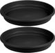 Hega Hogar Opvangbord - 2x - zwart - kunststof - D26 cm