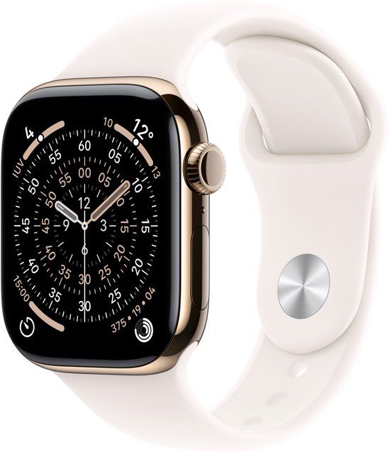 Apple Watch 11 - Wifi + 5G - 46mm - Gold Titanium Case with Light Blush Sport Band - M/L