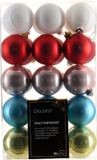Decoris Kerstballen - 30 stuks - 6 cm - Kunststof - Gekleurd
