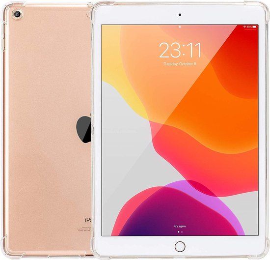 HB Hoes - Apple iPad 10.2 (2019) - Anti Shock Back Cover & Screenprotector - Transparant