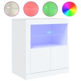 VidaXL Dressoir met LED-verlichting, wit, 60,5 x 37 x 67 cm
