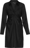 Faina Dress Black Polyester Long Sleeve Classic Collar M
