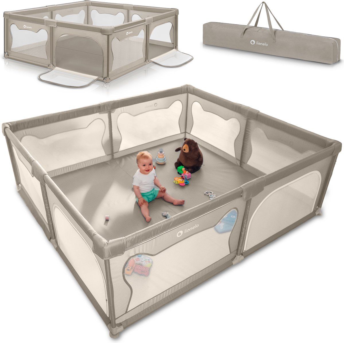 Lionelo Willow XXL - Box voor baby's - 187x207cm - Beige - Speelbox