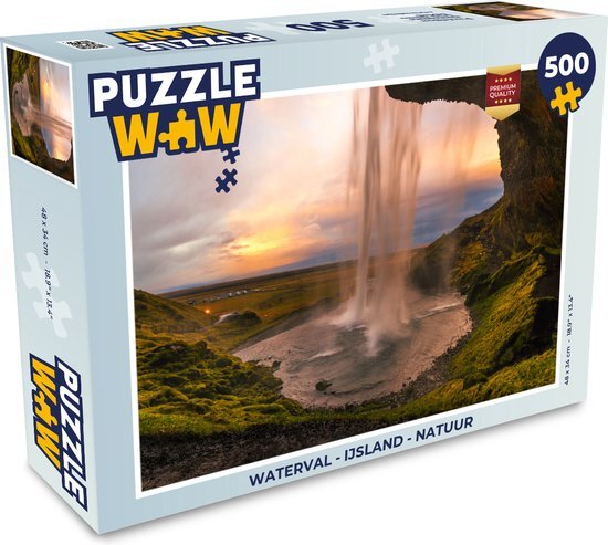 MuchoWow Puzzel Waterval - IJsland - Natuur - Legpuzzel - Puzzel 500 stukjes