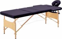 vidaXL Massagetafel inklapbaar 3 zones hout paars