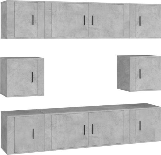 vidaXL 8-delige Tv-meubelset Betongrijs Hout