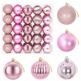 vidaXL Kerstballenset - 50 stuks - Roze - 8 cm Diameter - Polystyreen
