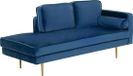 MIRAMAS Chaise Longue - Bleu - Velours - Côté droit - Beliani