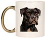 Bellatio Decorations Mok voor hondenliefhebbers - Boxer - Goud - Keramiek - 300 ml