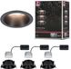 Paulmann Lampe encastrable LED 3-Step-Dim Cole Coin Set de 3 IP44 rond 88 mm 3x6W 3x470lm 2700K Noir
