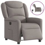 VidaXL Fauteuil verstelbaar elektrisch stof taupe