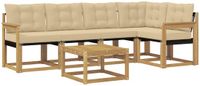 vidaXL - Hoekbank - 6-delig - Wit en Beige
