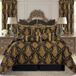 Loom and Mill FlorenceBK, 9-delige beddengoedset, luxe klassieke jacquard, damast, zwart, kunstvezel, tweepersoonsbed