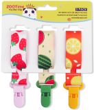 Fopspeenkoord.nl Set 3 stuks speenkoord Speenketting Vrolijk Fruit