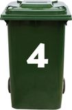 MC Living Kliko Sticker / Vuilnisbak Sticker - Nummer 4 - 16,5 x 20 - Wit