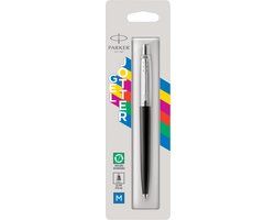 Parker Jotter Gel Pen - Stainless Steel & Black - Medium Point (0.7mm) - Blue Ink