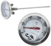 Orion Rookoven Thermometer - RVS - 0°C tot +300°C - Analoge Temperatuurmeter voor Roken en Barbecue - Met Lange Pen - Roestvrij Staal