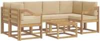 vidaXL Buiten bankenset 7 st Wit en Beige