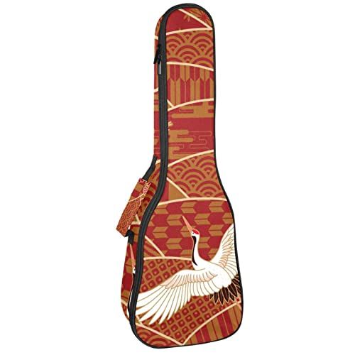 Mersov Concert Ukelele Rugzak, Heavy Duty Ukelele Case Bag met Opslag, Sopraan Concert Tenor Ukelele 10MM Gewatteerde BagBlack SchapenRood Krane Paar