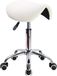 Merkloos / Sans marque KKTONER Saddle Stool, Work Stool, Height-Adjustable, Rotatable, Office Stool with Saddle Seat, White