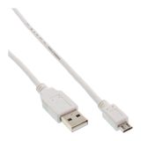 Inline 1,5m USB 2.0 A-microB m/m Blanc