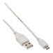 Inline 1,5m USB 2.0 A-microB m/m Blanc