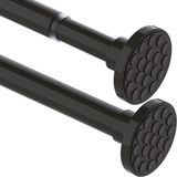Tringle de rideau tringle de douche tringle de rideau de douche - 85-220 cm - Sans perçage - Noir