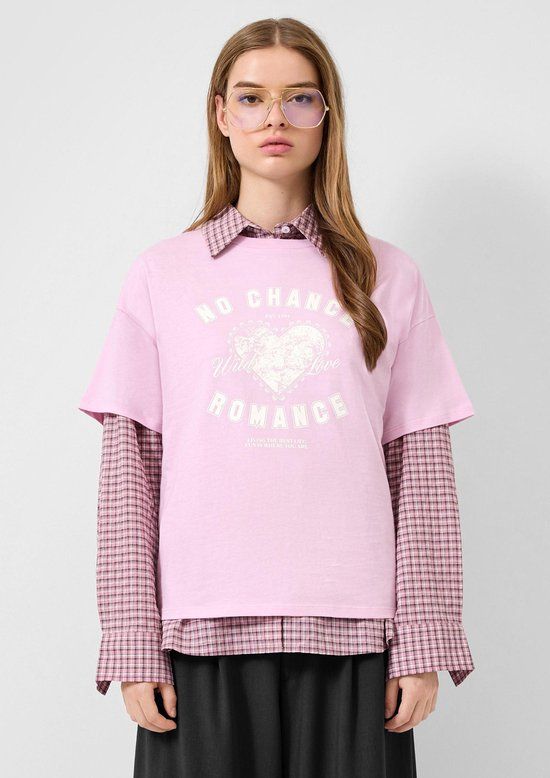 QS s.Oliver QS T-shirt Vrouwen XL Roze Katoen