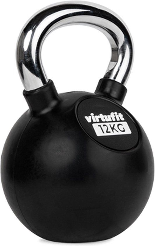 VirtuFit Kettlebell - Rubber/Chroom - 12 kg
