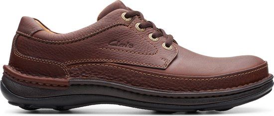 Clarks Nature Three Heren Veterschoenen - Mahogany Leather - Maat 45