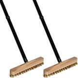 Novaliv 2x brosse de sol en bois avec poils en plastique
