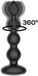 INTOYOU IY Mouve - Roterende en Vibrerende Geribbelde Buttplug met Afstandsbediening - 2 motoren - Zwart