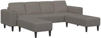 vidaXL Bank Lichtgrijs Corduroy 250 x 188 x 76 cm