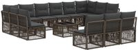 vidaXL Tuinbank - Set - 14 - st - Grijs - poly - rattan