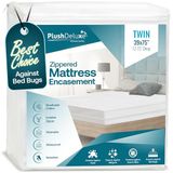 PlushDeluxe Matrashoes met rits, waterdicht, bestand tegen bedwantsen en huismijt, 6-zijdige beschermhoes, past 9-12 inch H) Twin