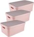 Sunware Opbergbox Sigma Home - 3x - Kunststof - 45L - Lichtroze